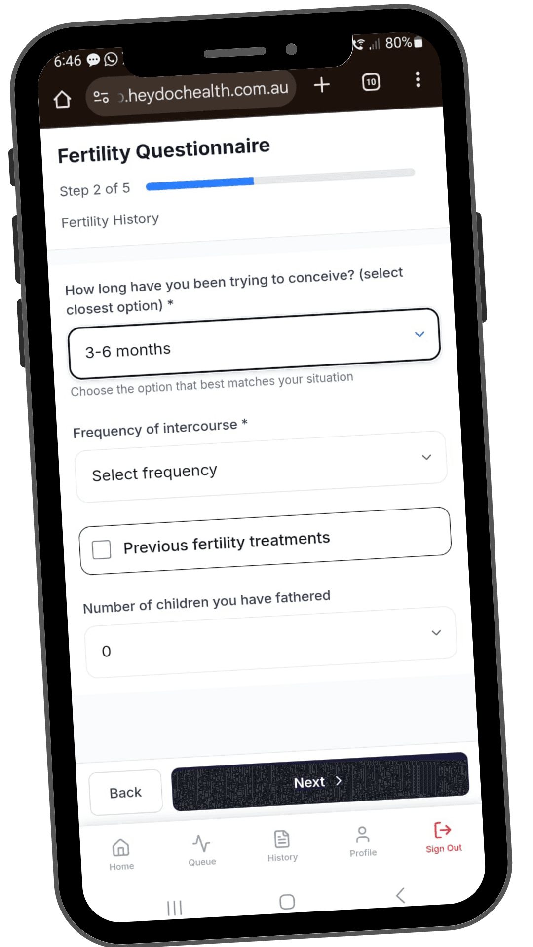 Complete fertility questionnaire
